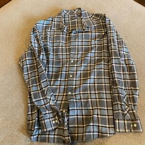 Van Heusen Men's Casual Plaid Shirt - Black and White